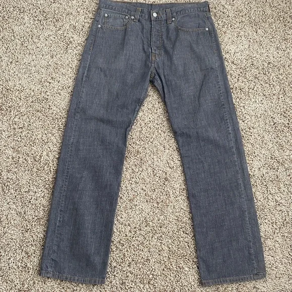 Levi’s 501 Regular Straight Grey Denim Jeans Size 34x32 - Picture 2 of 5